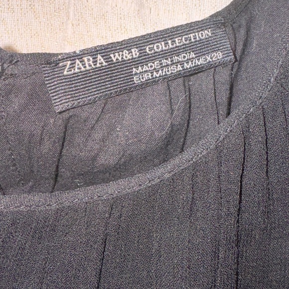 Zara Black Dress with Pink Embroidery - Picture 2 of 5